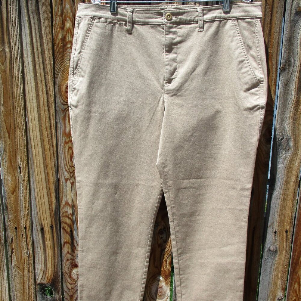 Lauren Ralph Lauren Pants Women's Size 16 Tan Khaki Straight Leg Cotton Blend